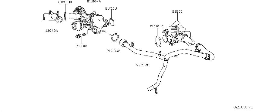 2018 INFINITI QX30 Engine Coolant Temperature Sensor. WATER, THERMOSTAT