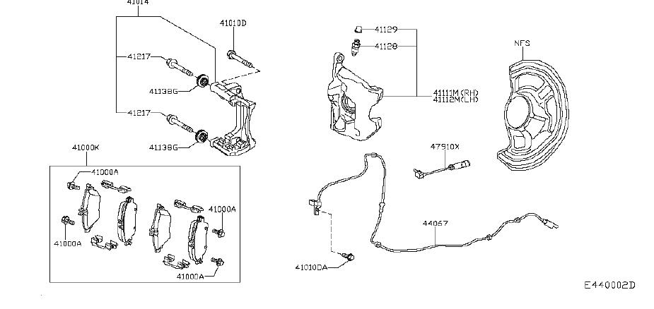 47910-5DA9A - Sensor ANTISKID. Wear Indicator. (Front). Brakes, BRAKE