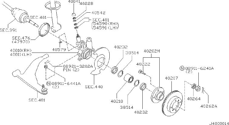 40011-2J500 - Steering Knuckle (Left) - Genuine INFINITI Part 1996 infiniti g20 fuse diagram 