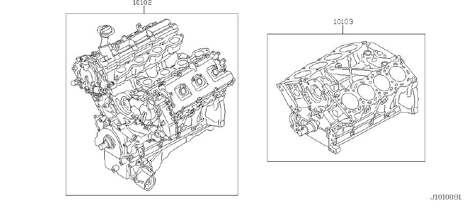 10103-AR2A5 - Engine Short Block - Genuine INFINITI Part